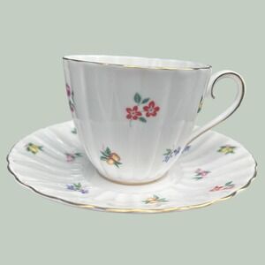 Vintage Royal Tuscan Fine Bone China Cup/Saucer Set Mini Floral Pattern